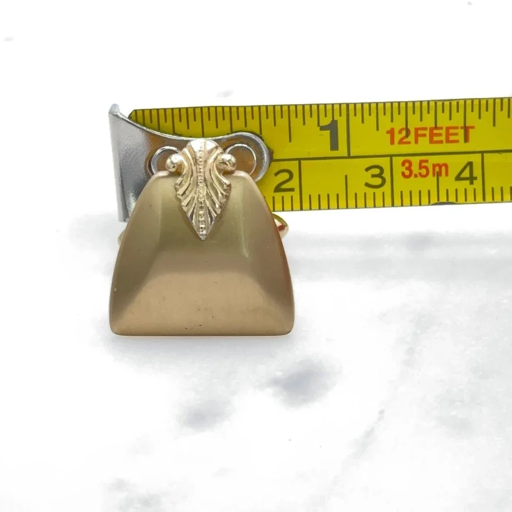 Swank Brushed Gold Matte Look w/ Top Accent Mens Bullet Back Elegant Cufflinks